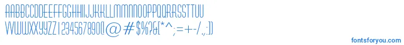 フォントAHuxley – 白い背景に青い文字