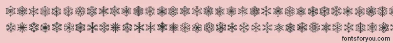 Fauxsnow-Schriftart – Schwarze Schriften auf rosa Hintergrund