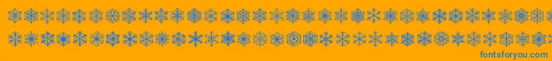 Fauxsnow Font – Blue Fonts on Orange Background