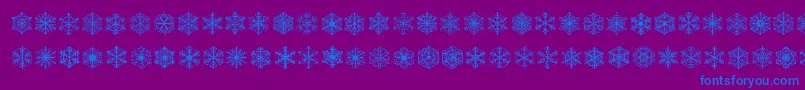 Fauxsnow-Schriftart – Blaue Schriften auf violettem Hintergrund