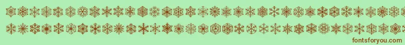 Fauxsnow Font – Brown Fonts on Green Background