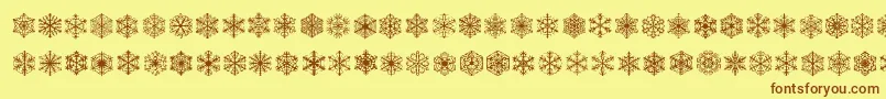 Fauxsnow Font – Brown Fonts on Yellow Background