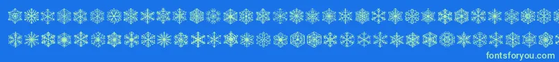 Fauxsnow Font – Green Fonts on Blue Background