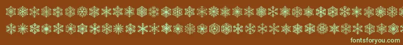 Fauxsnow Font – Green Fonts on Brown Background