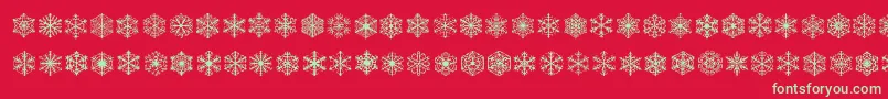 fuente Fauxsnow – Fuentes Verdes Sobre Fondo Rojo