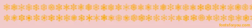 Fauxsnow-Schriftart – Orangefarbene Schriften auf rosa Hintergrund