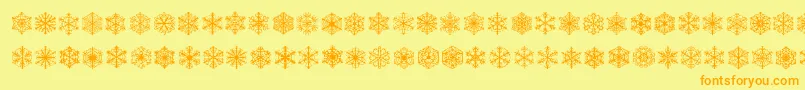 Fauxsnow Font – Orange Fonts on Yellow Background