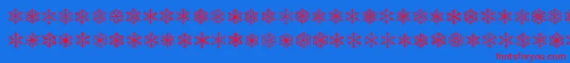 フォントFauxsnow – 赤い文字の青い背景