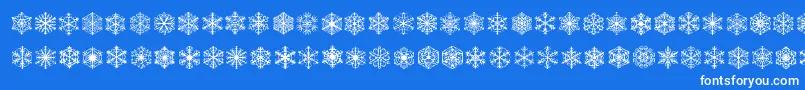 Fonte Fauxsnow – fontes brancas em um fundo azul