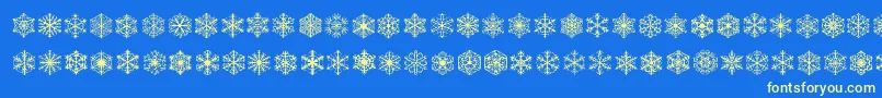 Fauxsnow Font – Yellow Fonts on Blue Background