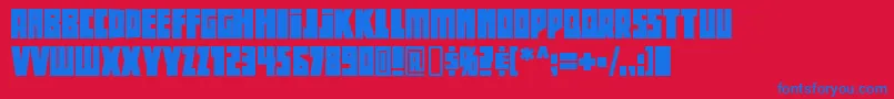 Beethoven Font – Blue Fonts on Red Background