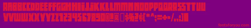 フォントBeethoven – 紫の背景に赤い文字