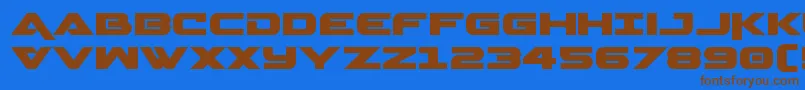 Geminaexpand Font – Brown Fonts on Blue Background