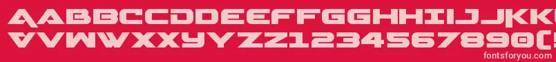 Geminaexpand-fontti – vaaleanpunaiset fontit punaisella taustalla