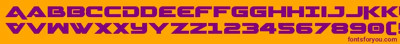 Geminaexpand-fontti – violetit fontit oranssilla taustalla