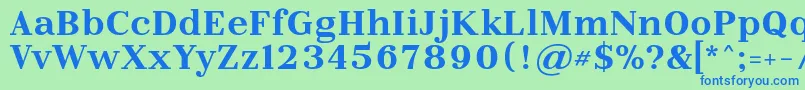 フォントLitolandRegular – 青い文字は緑の背景です。