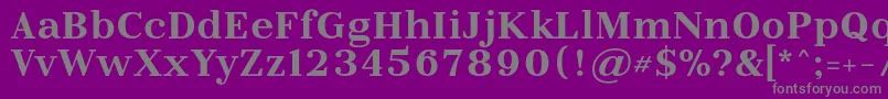 フォントLitolandRegular – 紫の背景に灰色の文字