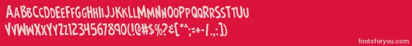 Earthsmightiestrotate Font – Pink Fonts on Red Background