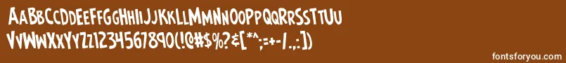Earthsmightiestrotate Font – White Fonts on Brown Background