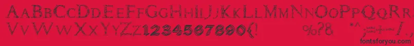 Daemones Font – Black Fonts on Red Background