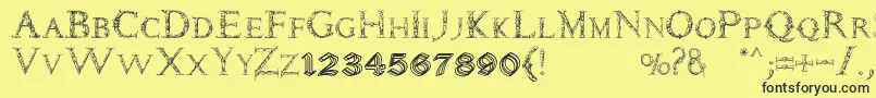 Daemones Font – Black Fonts on Yellow Background