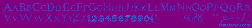 Daemones Font – Blue Fonts on Purple Background