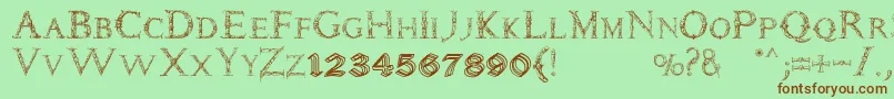 Daemones Font – Brown Fonts on Green Background