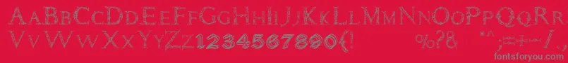 Daemones Font – Gray Fonts on Red Background