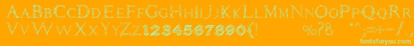 Czcionka Daemones – zielone czcionki na pomarańczowym tle
