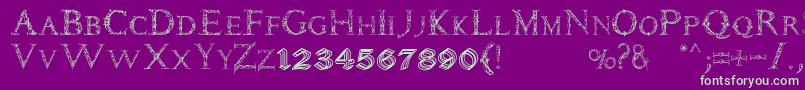 Daemones Font – Green Fonts on Purple Background