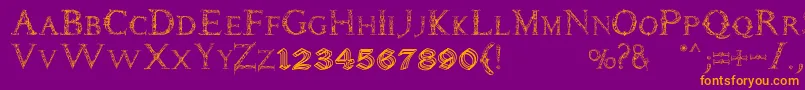Daemones Font – Orange Fonts on Purple Background