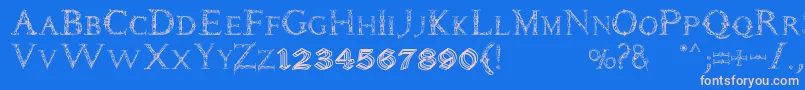 Daemones Font – Pink Fonts on Blue Background