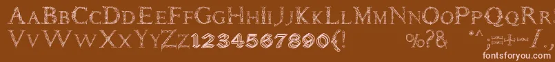Daemones Font – Pink Fonts on Brown Background