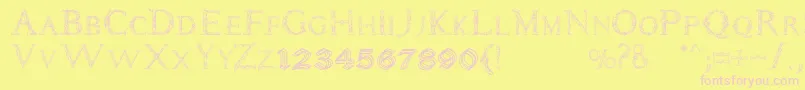 Daemones Font – Pink Fonts on Yellow Background