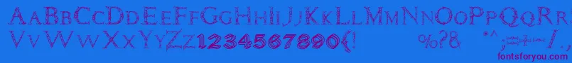 Daemones Font – Purple Fonts on Blue Background