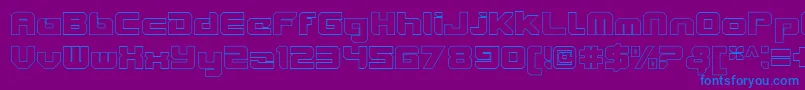 VideotechClosedoutline Font – Blue Fonts on Purple Background