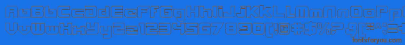 Шрифт VideotechClosedoutline – коричневые шрифты на синем фоне