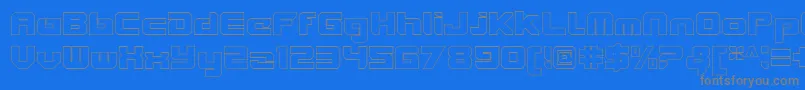 VideotechClosedoutline Font – Gray Fonts on Blue Background