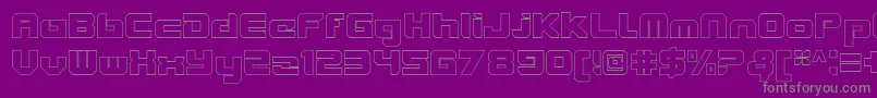 Police VideotechClosedoutline – polices grises sur fond violet