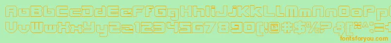 VideotechClosedoutline Font – Orange Fonts on Green Background