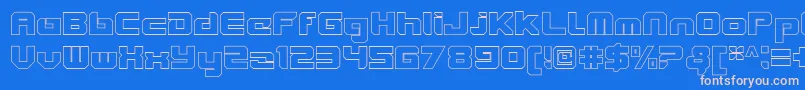 VideotechClosedoutline Font – Pink Fonts on Blue Background