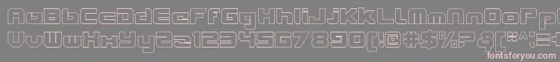 Fonte VideotechClosedoutline – fontes rosa em um fundo cinza