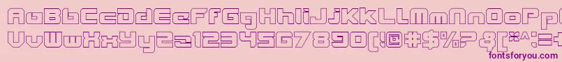 VideotechClosedoutline Font – Purple Fonts on Pink Background