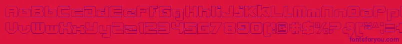 Police VideotechClosedoutline – polices violettes sur fond rouge