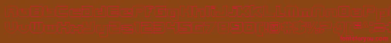 VideotechClosedoutline Font – Red Fonts on Brown Background