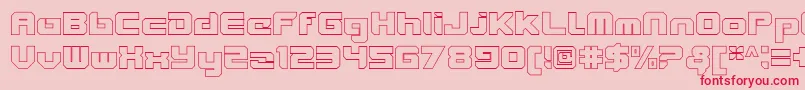 フォントVideotechClosedoutline – ピンクの背景に赤い文字