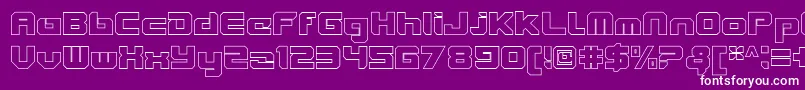 VideotechClosedoutline Font – White Fonts on Purple Background