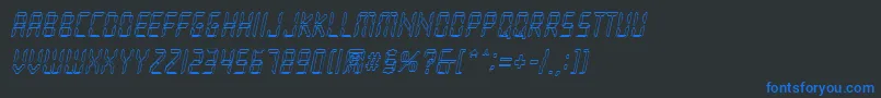 LoopyItalic Font – Blue Fonts on Black Background