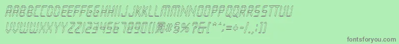 フォントLoopyItalic – 緑の背景に灰色の文字