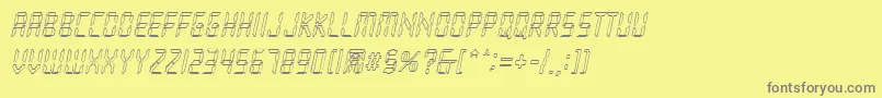 Fonte LoopyItalic – fontes cinzas em um fundo amarelo